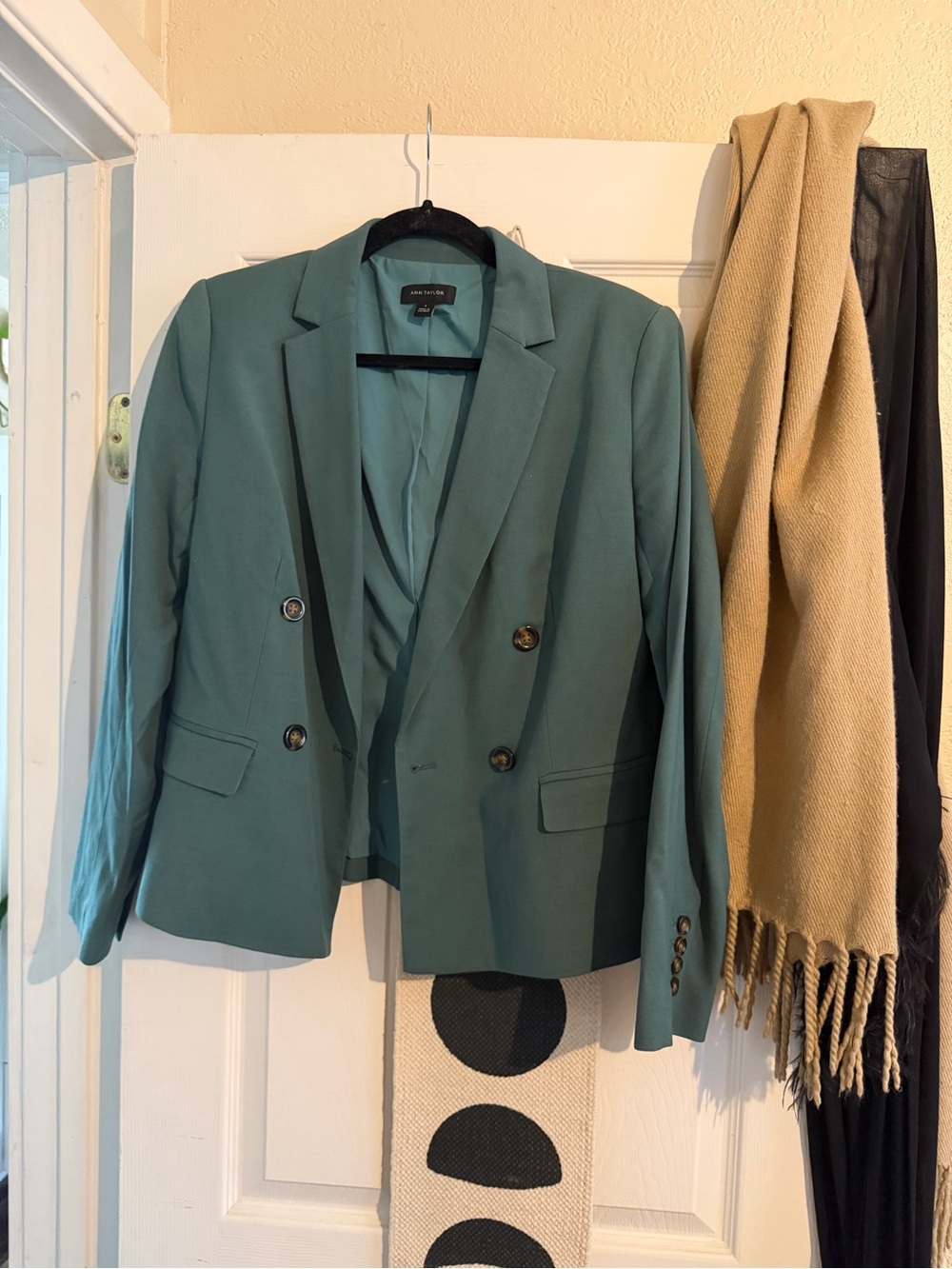 Ann Taylor Teal Double-Breasted Blazer